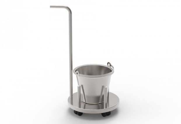 Medical Equipment, Surgical instruments, Bucket on stand with handle for operating room
